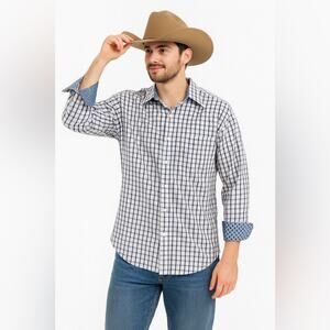 Ariat Men's XL Shirt Wrinkle Free Western Long Sleeve Rodeo Check